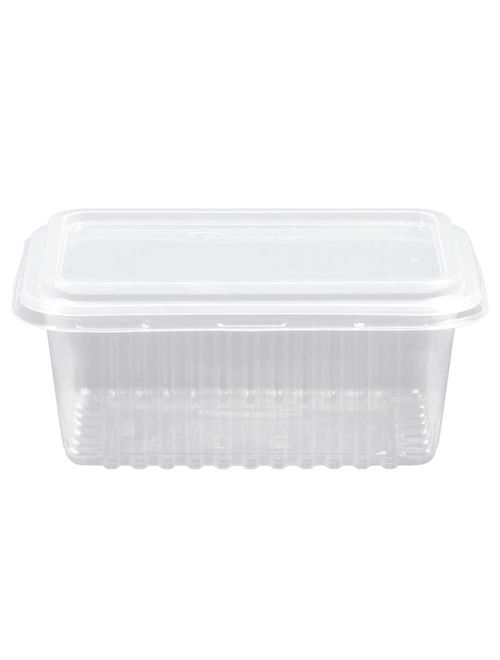 Pote Plástico Retangular Transparente Freezer/Microondas 750ml c/24 - Copozan