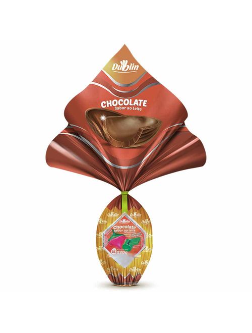 Ovo de Páscoa Sabor Chocolate ao Leite com Brinquedo 220g c/12 - Dublin