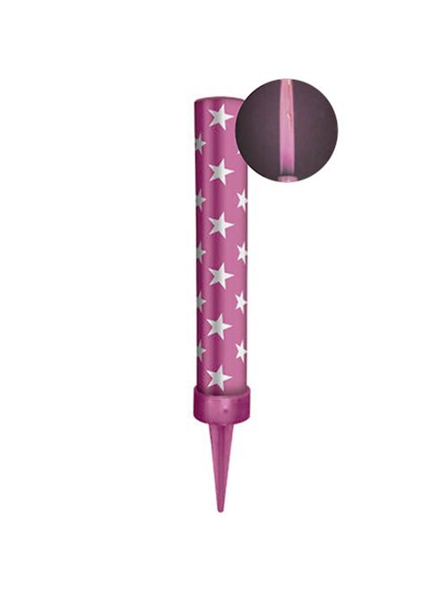 Vela Vulcão Chama Rosa Unidade - Silver Festas