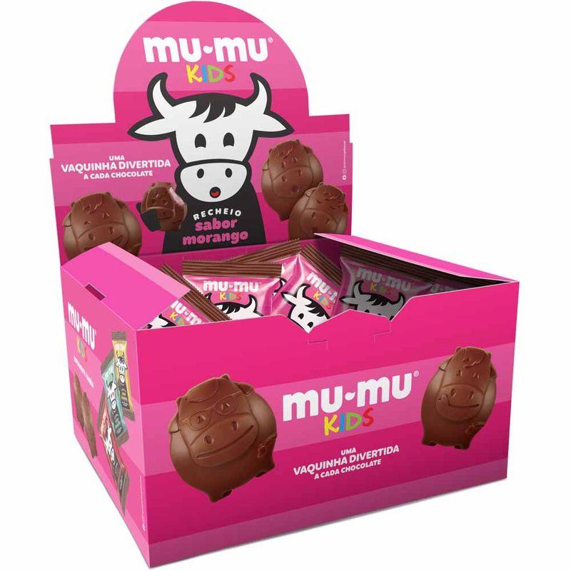 Chocolate Recheio Morango Mu Mu Kids c/24 - Neugebauer - Doce Malu