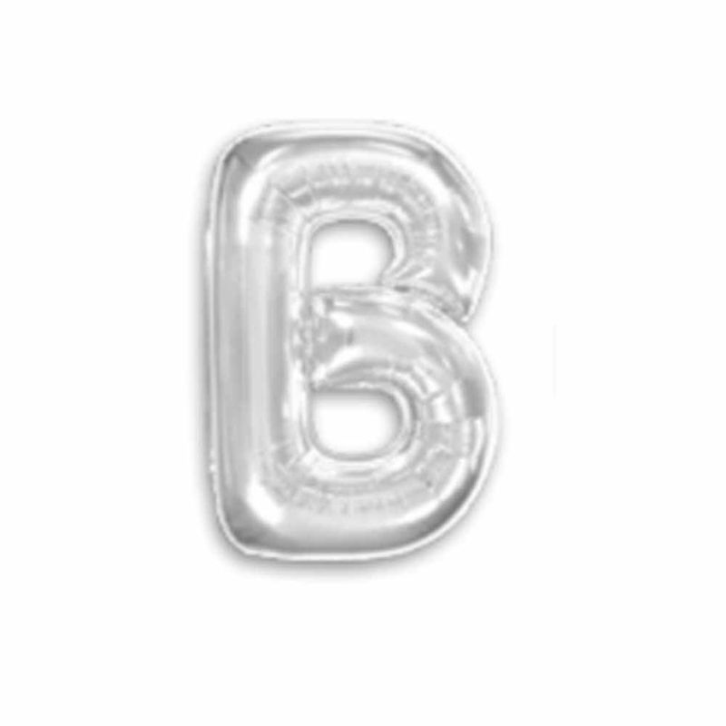 Balao-Metalizado-16----40cm-Prata-Letra-B---Make