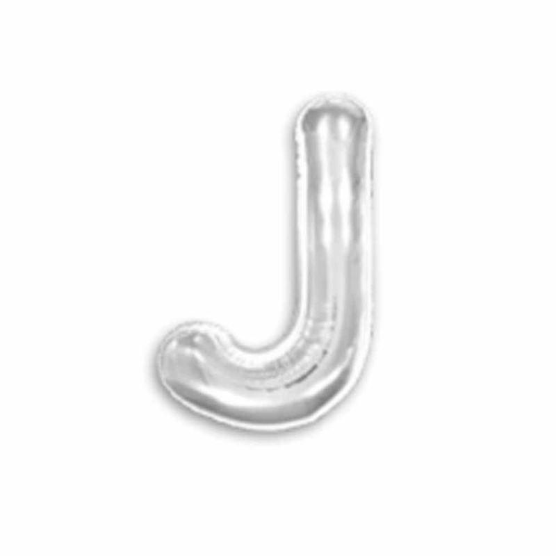 Balao-Metalizado-16----40cm-Prata-Letra-J---Make