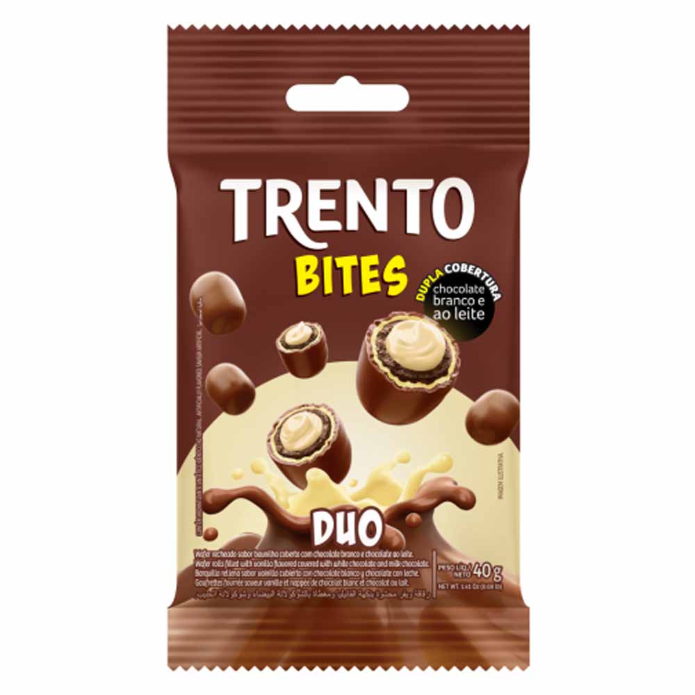 Chocolate Trento Bites Duo 40g Unidade - Peccin - Doce Malu