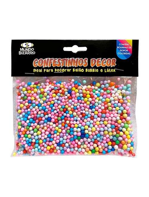 Bolinhas Isopor Decorativas Confestinhos Colorido 5g - Mundo Bizarro