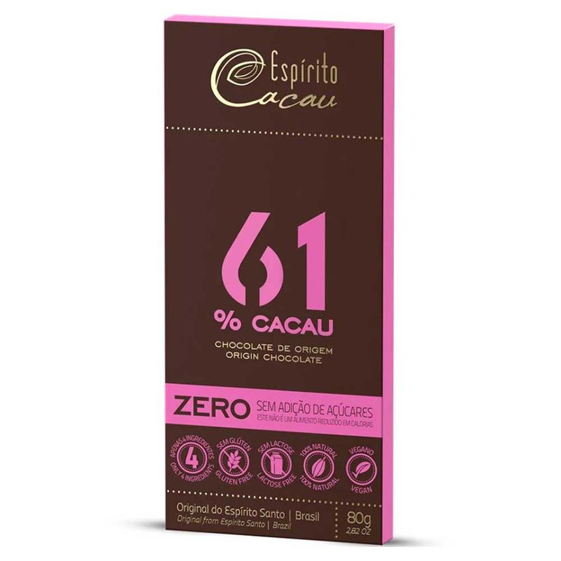 Tablete-de-Chocolate-Amargo-61--Cacau-Vegano-Zero-80g---Espirito-Cacau