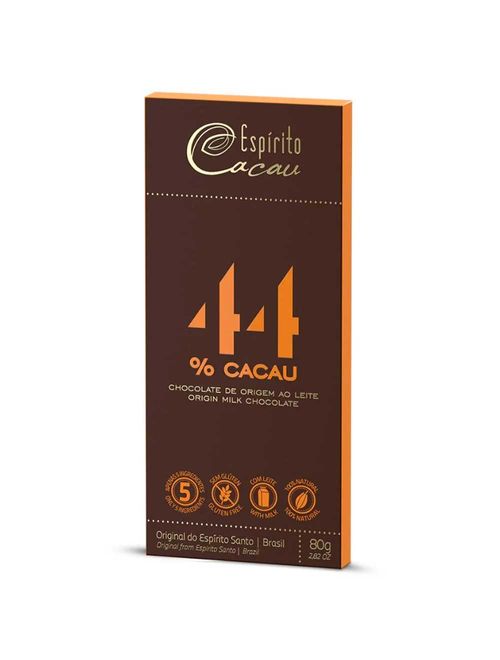 Tablete de Chocolate Ao Leite 44% Cacau 80g - Espírito Cacau