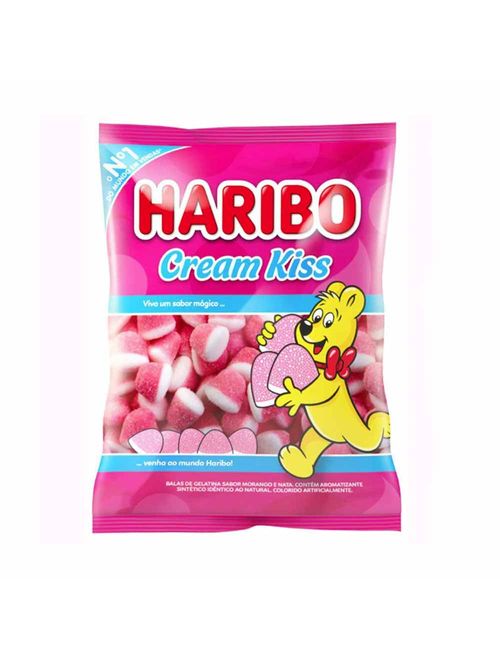 Bala de Gelatina Cream Kiss Morango 90g - Haribo