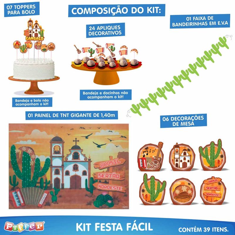 Festa-Junina-Kit-Festa-Facil-Cangaco-39-Itens---Piffer