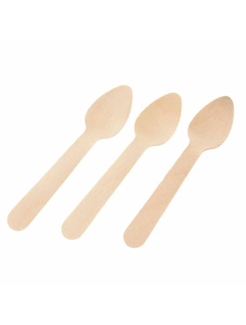 Colher Sobremesa Madeira Biodegradável c/10 - Silver Plastic