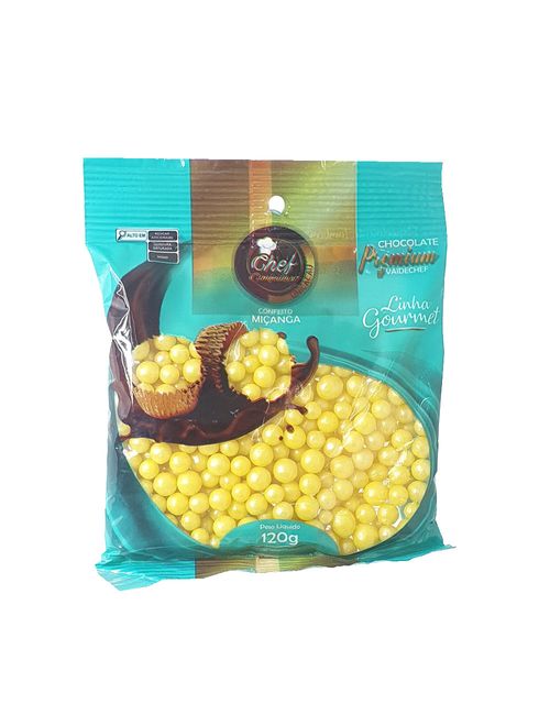 Confeito Miçanga Gourmet Amarelo 120g - Chef Confeiteiro