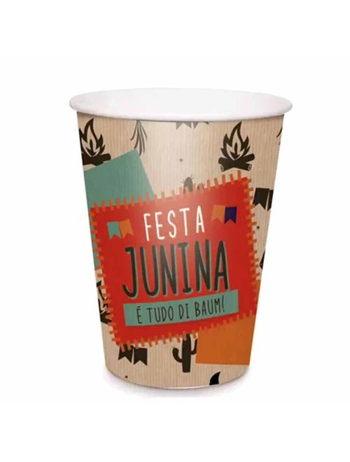 Junina Kraft Copo 240ml c/8 - Cromus