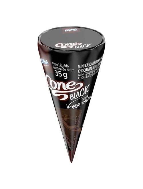 Cone Sabor Meio Amargo com Recheio Cremoso 35g - Roma