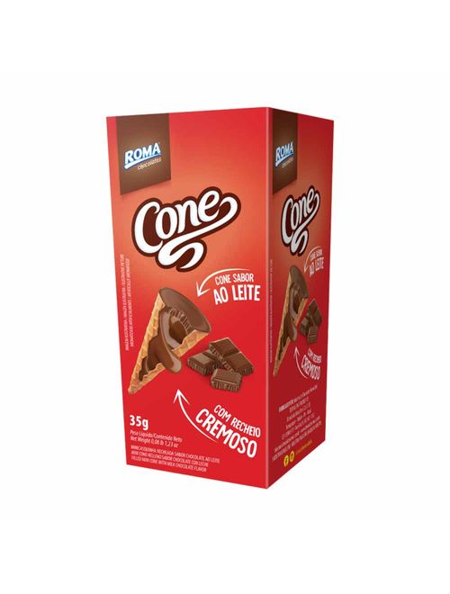 Cone Sabor ao Leite com Recheio Cremoso 35g - Roma