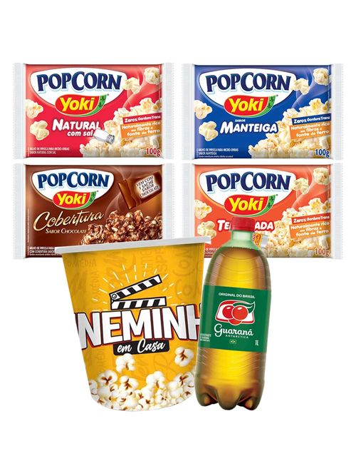 Kit Sessão de Cinema - Balde + Pipoca + Refrigerante