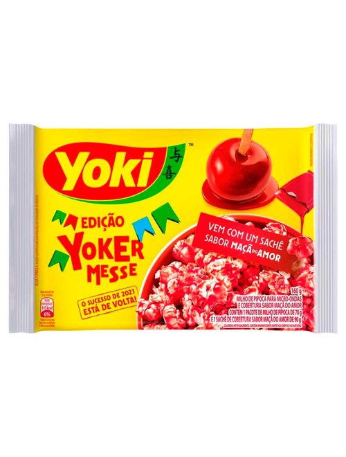 Pipoca de Microondas Cobertura Maçã do Amor 160g - Yoki