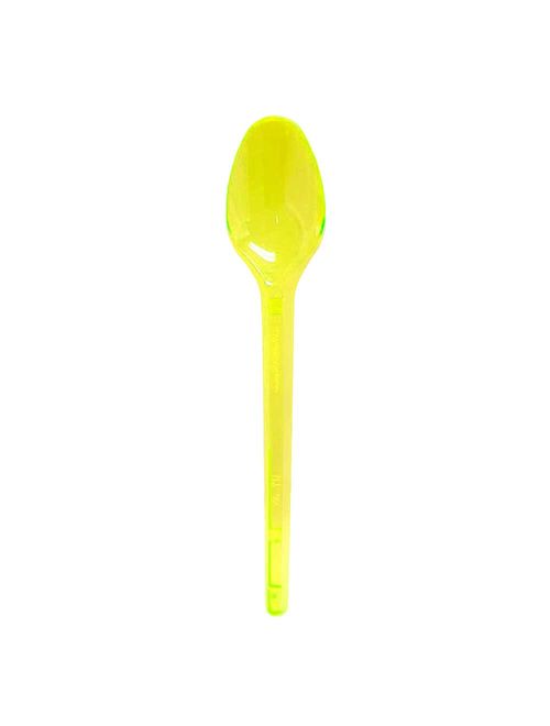 Colher Plástica Sobremesa Neon Amarelo c/50 - Bello