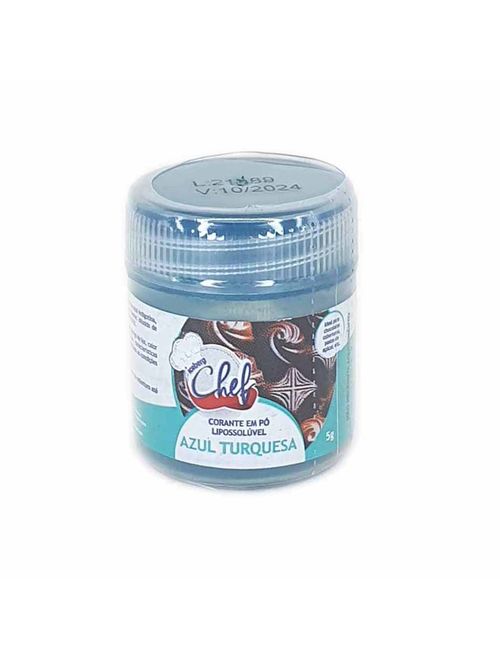Corante em Pó para Chocolate Azul Turquesa 5g - Iceberg Chef