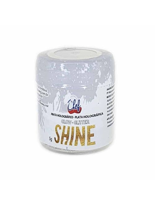 Glitter Glow Shine Prata Holográfico 5g - Iceberg Chef