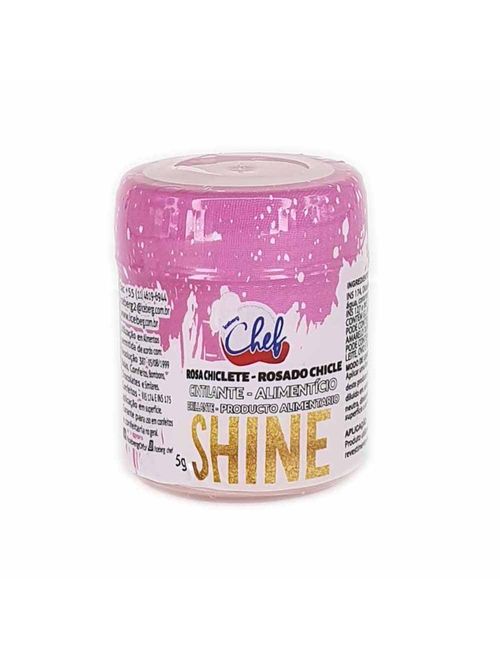 Pó Cintilante Alimentício Shine Rosa Chiclete 5g - Iceberg Chef