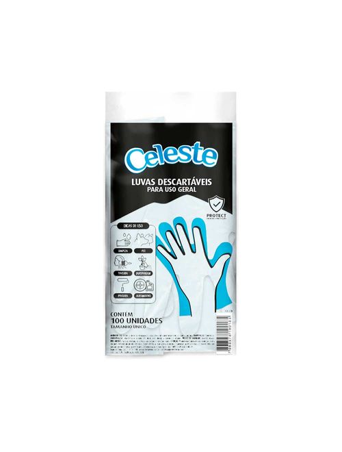 Luvas Descartáveis c/100 - Celeste