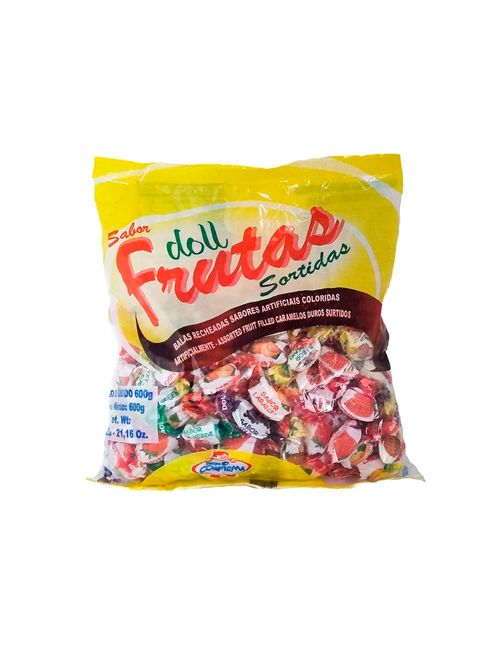 Bala Mastigável Doll Frutas Sortidas 600g - Confirma