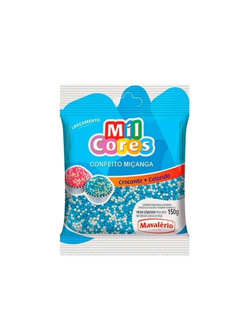 Confeito Miçanga Azul e Branco n0 150g - Mavalério