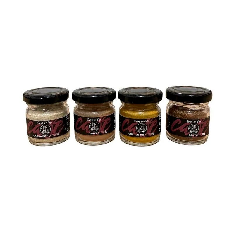 Kit Barista Expert em Café Caixa com 4 Mini Potes BR Spices 64G - BR Spices  - Loja Online