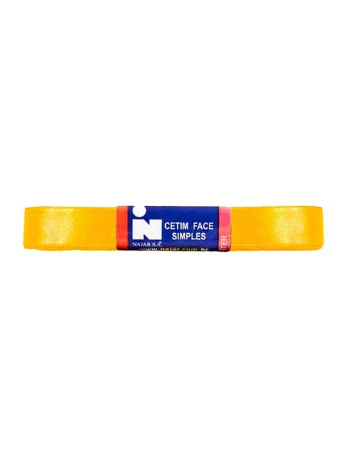 Fita de Cetim Simples No3 Cor Amarelo Ouro c/10m - Najar