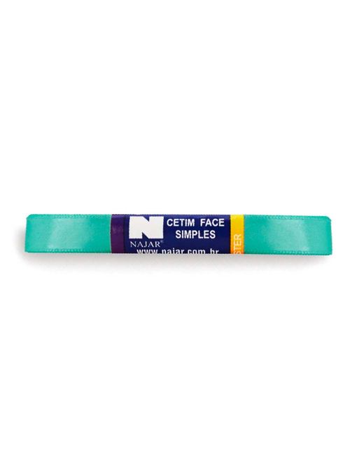Fita de Cetim Simples No3 Cor Azul Piscina c/10m - Najar