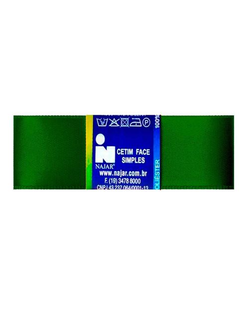 Fita de Cetim Simples No5 Cor Verde Amazonas c/10m - Najar
