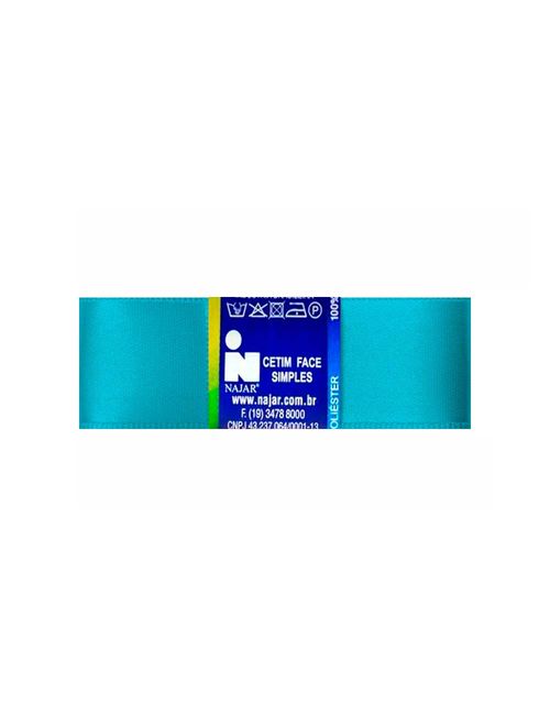 Fita Cetim Simples No5 Cor Turquesa c/10m - Najar