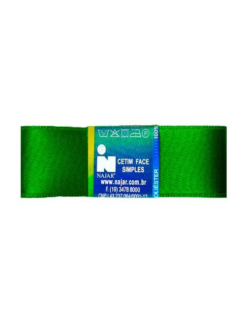 Fita de Cetim Simples No5 Cor Verde Bandeira c/10m - Najar
