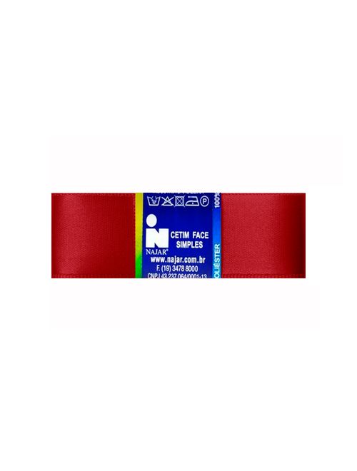 Fita de Cetim Simples No5 Cor Vermelho Bordô c/10m - Najar