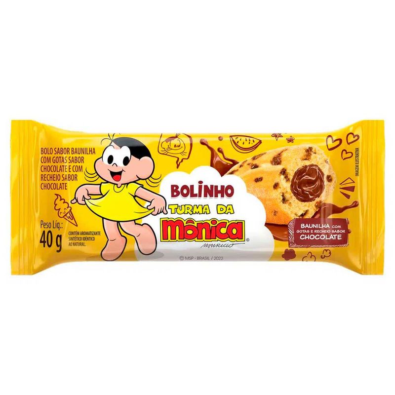 Bolinho Baunilha com Gotas e Recheio Chocolate Turma da Mônica 40g - Casa  Suíça - Doce Malu