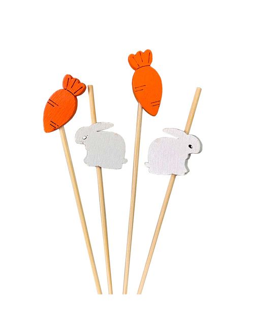 Picks Bambu Páscoa Ref.HA386 c/20 - Silver Festas