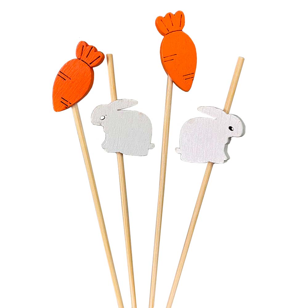 Picks Bambu Páscoa Ref.HA386 c/20 - Silver Festas