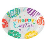 Prato-Redondo-Papel-Happy-Easter-18cm-c-10---Silver-Festas