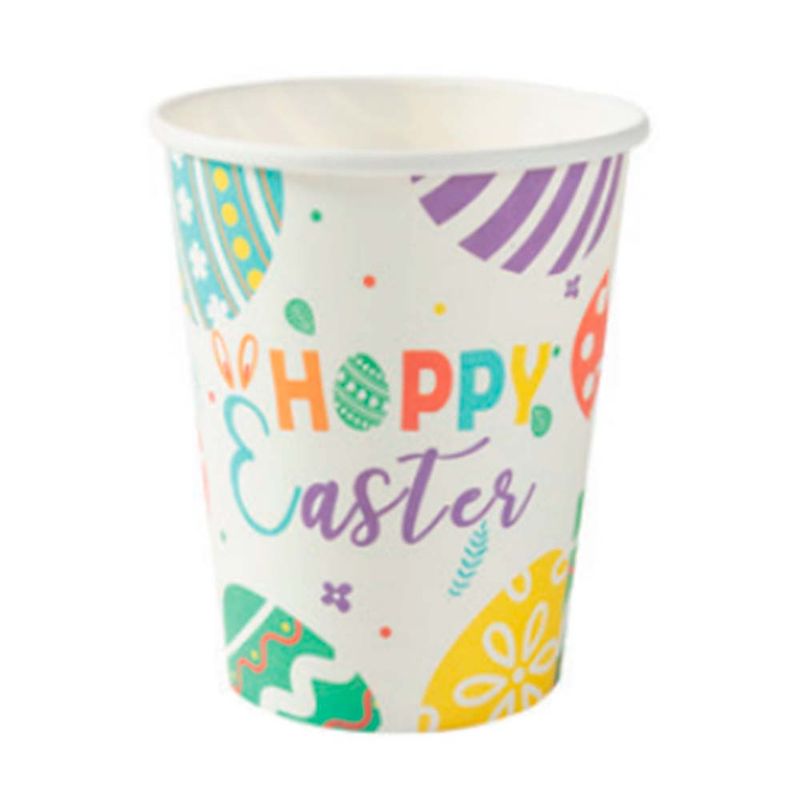 Copo-Papel-Happy-Easter-270ml-c-10---Silver-Festas