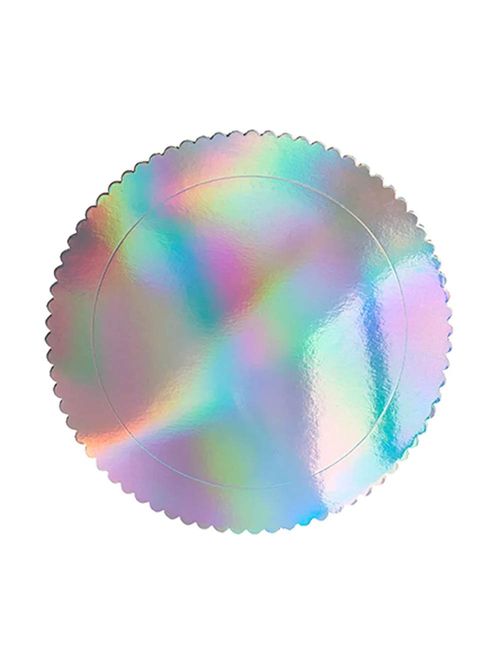 Prato Plano Cake Board Furtacor Redondo 26cm - Silver Festas