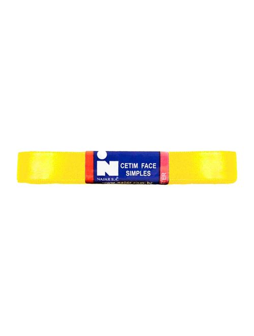 Fita de Cetim Simples No3 Cor Amarelo Canário c/10m - Najar