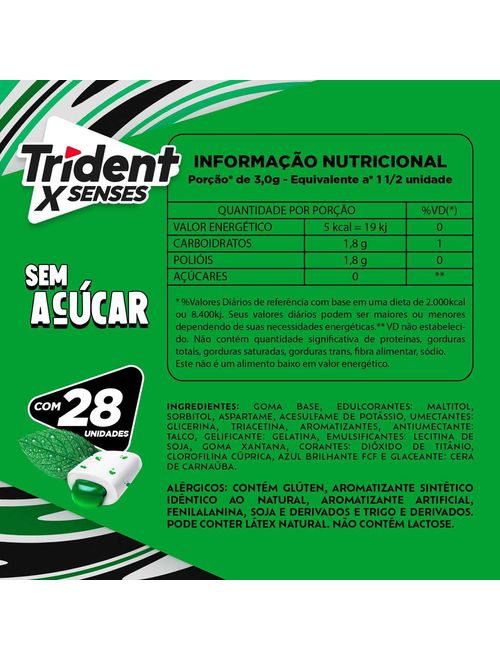 Goma de Mascar Trident X-Senses Spearmint - Adams