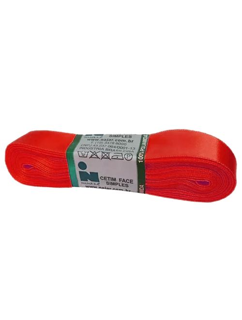 Fita de Cetim Simples No9 Cor Vermelha c/10m - Najar