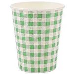 Copo-de-Papel-Xadrez-Verde-Branco-240ml-c-10---Silver-Festas