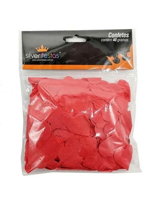 Confete de Corações Vermelhos 40g - Silver Festas