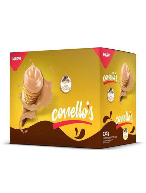 Caixa Casquinha Recheada Conellos Paçoca 280g - Marvi