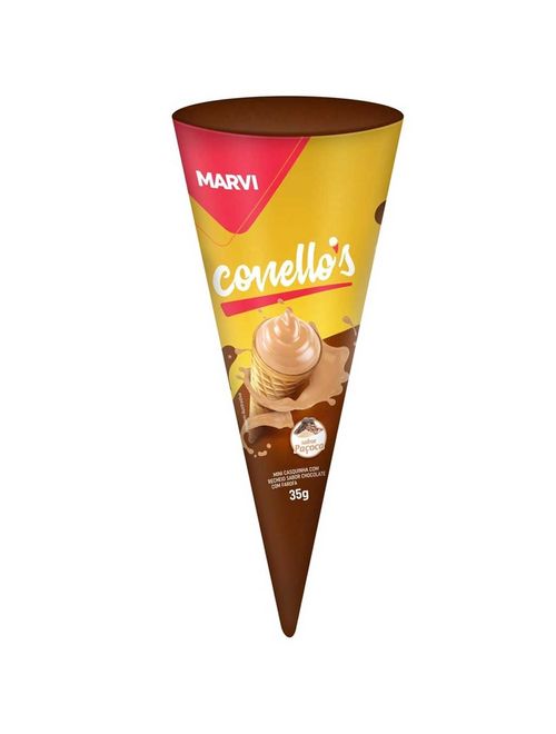 Caixa Casquinha Recheada Conellos Paçoca 280g - Marvi