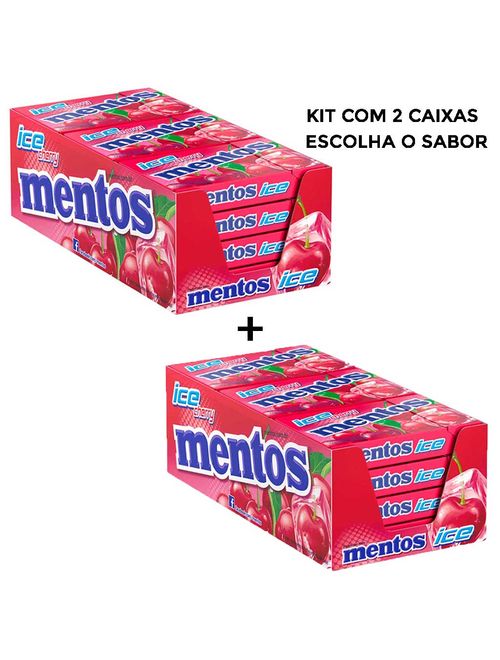 Kit Bala Mentos Slim Box Ice Cereja 2 caixas com 12 unidades - Perfetti