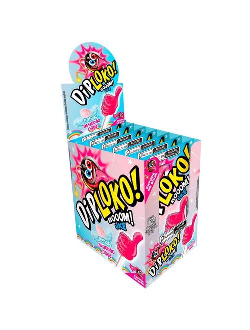 Pirulito Explosivo Dip Loko Boom Algodão Doce 165g c/15 - Danilla