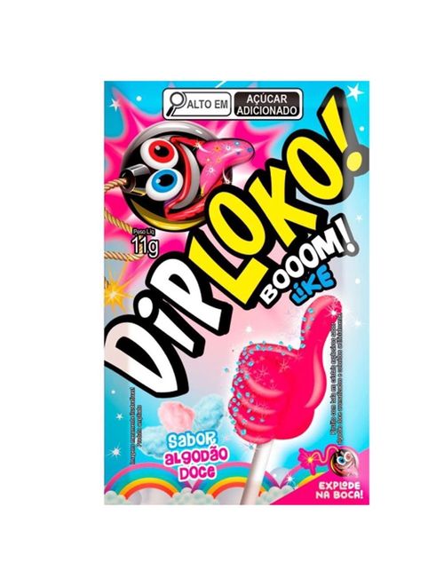 Pirulito Explosivo Dip Loko Boom Algodão Doce 165g c/15 - Danilla