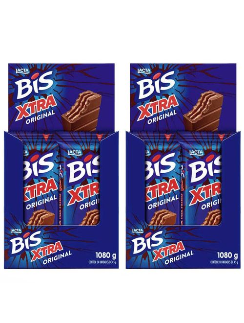 Kit 2 Displays Bis Xtra Ao Leite c/24 - Lacta